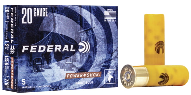 Federal Premium Power Shok 20 Gauge 7/8 oz Power Shok Sabot Slug Centerfire Shotgun Ammunition