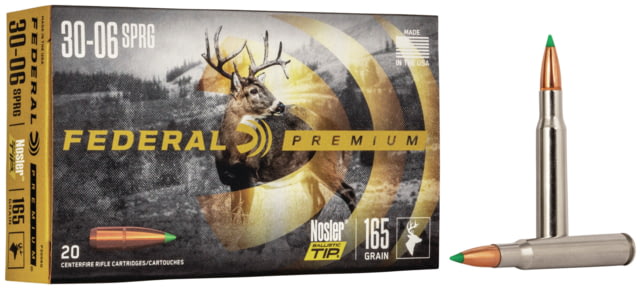 Federal Premium VITAL-SHOK .30-06 Springfield 165 grain Nosler Ballistic Tip Centerfire Rifle Ammunition