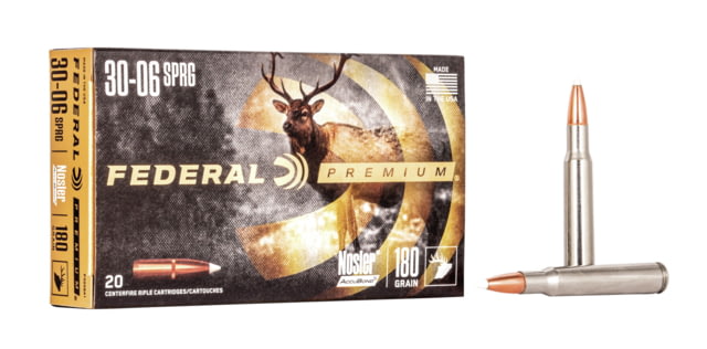 Federal Premium VITAL-SHOK .30-06 Springfield 180 grain Nosler AccuBond Centerfire Rifle Ammunition