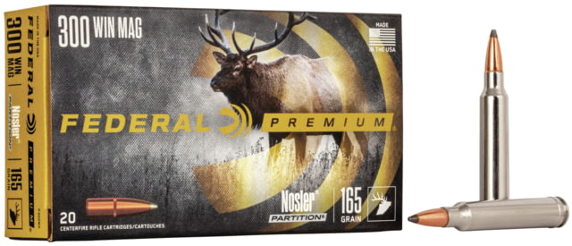 Federal Premium VITAL-SHOK .300 Winchester Magnum 165 grain Nosler Partition Centerfire Rifle Ammunition