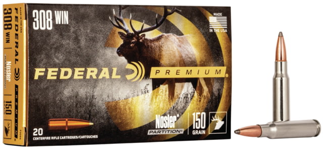 Federal Premium VITAL-SHOK .308 Winchester 150 grain Nosler Partition Centerfire Rifle Ammunition