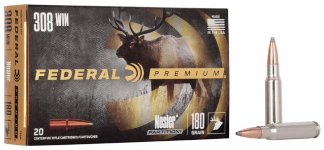 Federal Premium VITAL-SHOK .308 Winchester 180 grain Nosler Partition Centerfire Rifle Ammunition