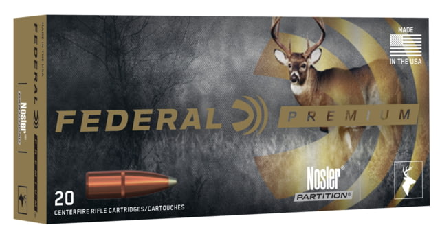 Federal Premium VITAL-SHOK 6mm Remington 100 grain Nosler Partition Centerfire Rifle Ammunition
