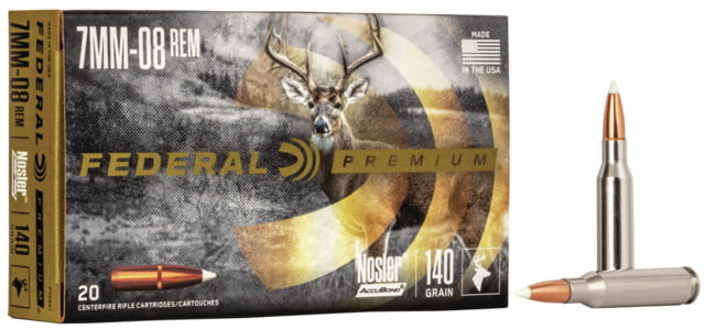 Federal Premium VITAL-SHOK 7mm-08 Remington 140 grain Nosler AccuBond Centerfire Rifle Ammunition