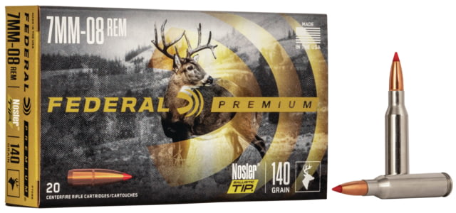Federal Premium VITAL-SHOK 7mm-08 Remington 140 grain Nosler Ballistic Tip Centerfire Rifle Ammunition