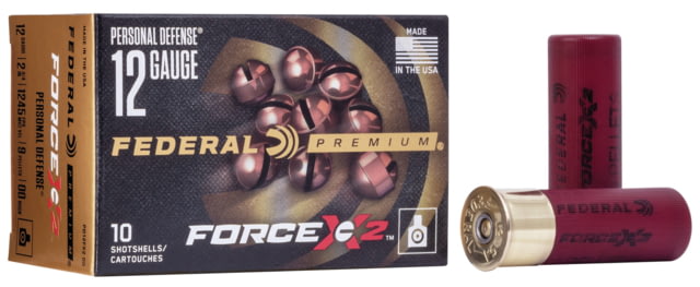 Federal Premium Vital Shok 12 Gauge 9 Pellets Personal Defense Shotshell Force X2 Centerfire Shotgun Ammunition