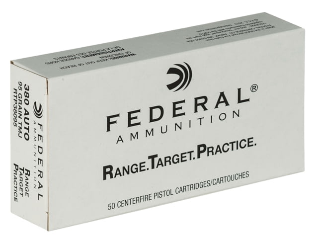 Federal RTP38095 Range And Target 380 ACP 95 Gr Full Metal Jacket (FMJ) 50 Bx/