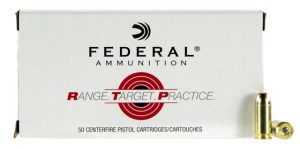 Federal RTP40165 Range And Target 40 S&W 165 Gr Full Metal Jacket (FMJ) 50 Bx/