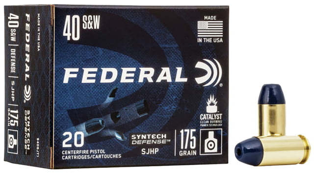 Federal S40SJT2 Syntech Defense 40 S&W 175 Gr Segmented Jacketed Hollow Point (S