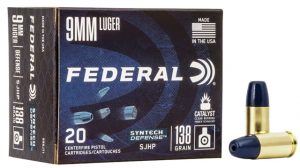 Federal S9SJT2 Syntech Defense 9mm Luger 138 Gr Segmented Jacketed Hollow Point