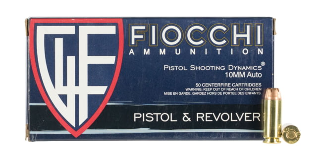 Fiocchi 10APHP Shooting Dynamics 10mm Auto 180 Gr Jacketed Hollow Point (JHP) 5