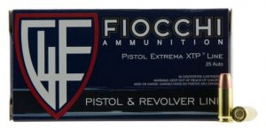 Fiocchi 25XTP Extrema 25 ACP 35 Gr Jacketed Hollow Point (JHP) 50 Bx/ 10 Cs