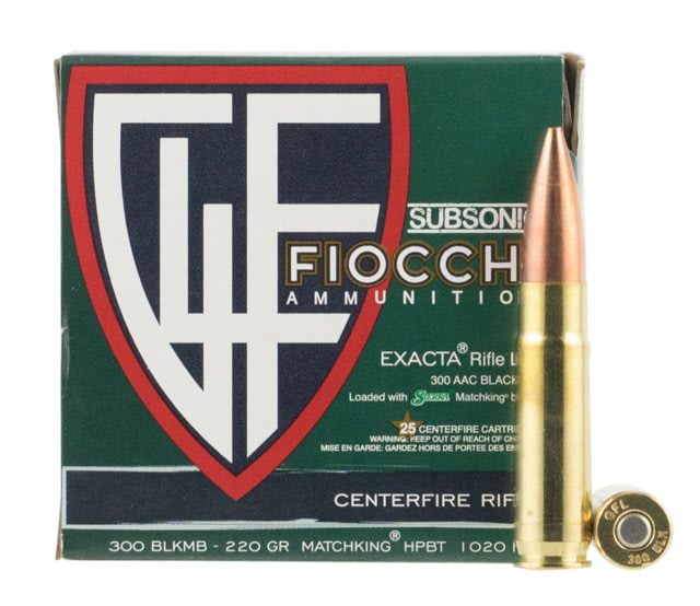 Fiocchi 300BLKMB Extrema 300 Blackout 220 Gr Boat Tail Hollow Point (BTHP) 25 B