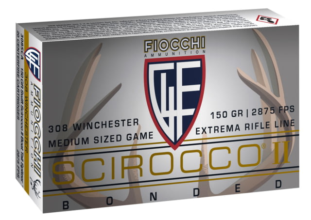 Fiocchi 308SCA Extrema 308 Win 150 Gr Swift Scirocco II Boat Tail Spitzer 20 Bx