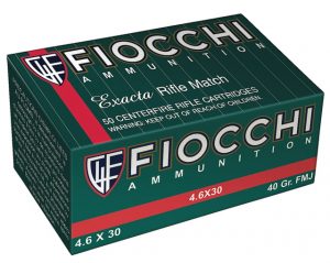 Fiocchi 46EXA Exacta Match 4.6x30 H&K 40 Gr Full Metal Jacket (FMJ) 50 Bx/ 20 Cs
