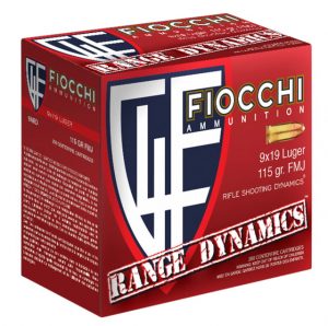 Fiocchi 9ARD Range Dynamics 9mm Luger 115 Gr Full Metal Jacket (FMJ) 200 Bx/ 5