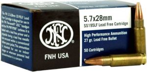 Fnh Usa Fn Ammo 5.7x28mm Lead Free Ss195lf 27gr. Jhp 50-pack