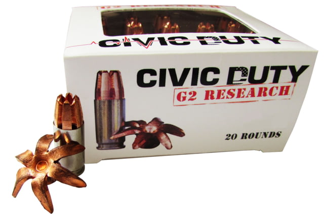 G2 Research CIVIC 45 ACP Civic Duty 45 ACP 168 Gr Copper Expansion Projectile 2