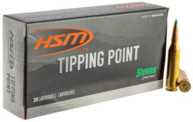 HSM 300645N Tipping Point 30-06 Springfield 165 Gr Sierra GameChanger 20 Bx/ 20