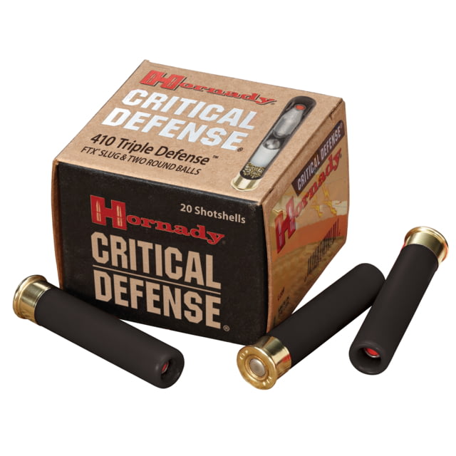 Hornady Critical Defense 410 Bore 1 Slug, 2 RD Ball FTX Centerfire Shotgun Slug Ammunition