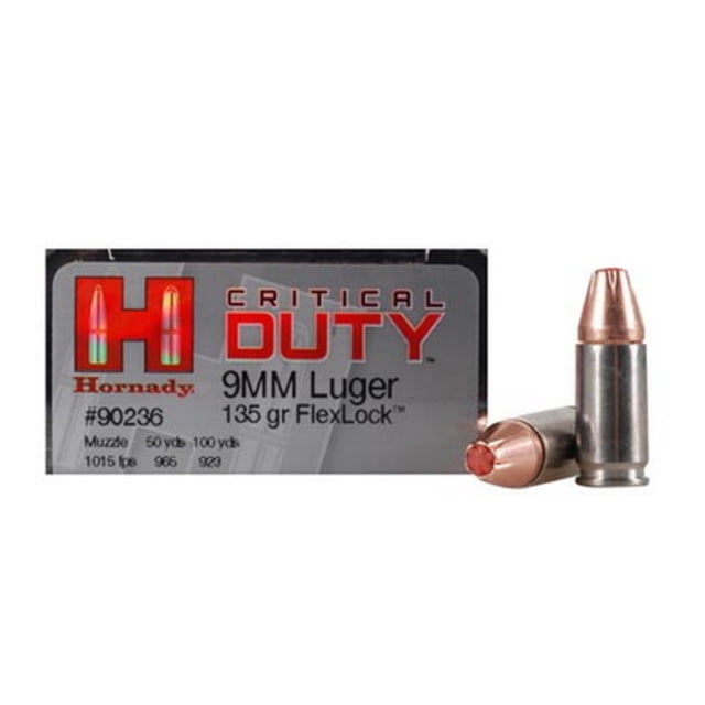 Hornady Critical Duty 9mm Luger 135 grain Flexlock Centerfire Pistol Ammunition