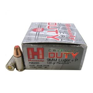 Hornady Critical Duty 9mm +P 135 grain Flexlock Centerfire Pistol Ammunition