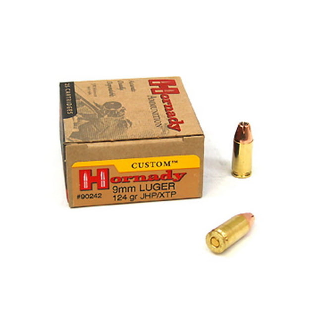 Hornady Custom Handgun 9mm Luger 124 grain XTP Jacketed Hollow Point Centerfire Pistol Ammunition