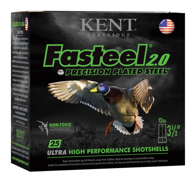 Kent Cartridge K1235FS363 Fasteel 2.0 12 Gauge 3.5" 1-1/4 Oz 3 Shot 25 Bx/ 10 Cs