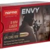 Norma Envy 9mm Luger 124 Grain Full Metal Jacket Brass Cased Centerfire Pistol Ammunition