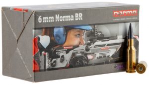 Norma Match Ammunition 6mm Norma BR 105 Grain Diamond Line Brass Cased Centerfire Rifle Ammunition