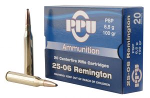 PPU PP2506P Standard Rifle 25-06 Rem 100 Gr Pointed Soft Point (PSP) 20 Bx/ 10