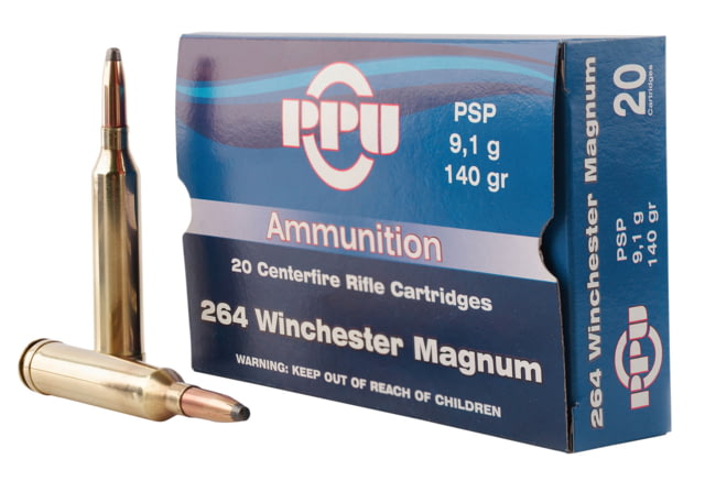 PPU PP264 Standard Rifle 264 Win Mag 140 Gr Pointed Soft Point (PSP) 20 Bx/ 10