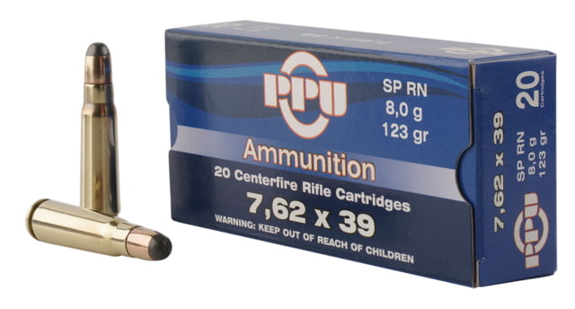 PPU PP76239S Metric Rifle 7.62x39mm 123 Gr Soft Point (SP) 20 Bx/ 50 Cs