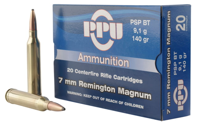 PPU PP7RM1 Standard Rifle 7mm Rem Mag 140 Gr Pointed Soft Point (PSP) 20 Bx/ 10