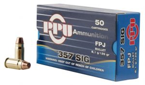 PPU PPH357S Handgun 357 Sig 125 Gr Flat Point Jacketed (FPJ) 50 Bx/ 20 Cs