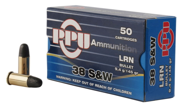 PPU PPH38SW Handgun 38 S&W 145 Gr Lead Round Nose (LRN) 50 Bx/ 20 Cs