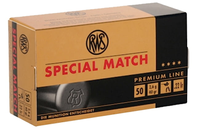 RWS/Umarex 2134233 Special Match 22 LR 40 Gr Lead Round Nose (LRN) Rimfire Ammunition