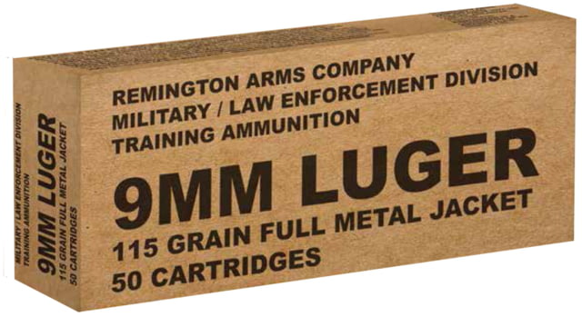 Remington B9MM3 Overrun 9mm Luger 115 GR Full Metal Jacket (FMJ) 50