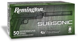Remington Subsonic .45 ACP 230 Grain Flat Nose Enclosed Base Centerfire Pistol Ammunition