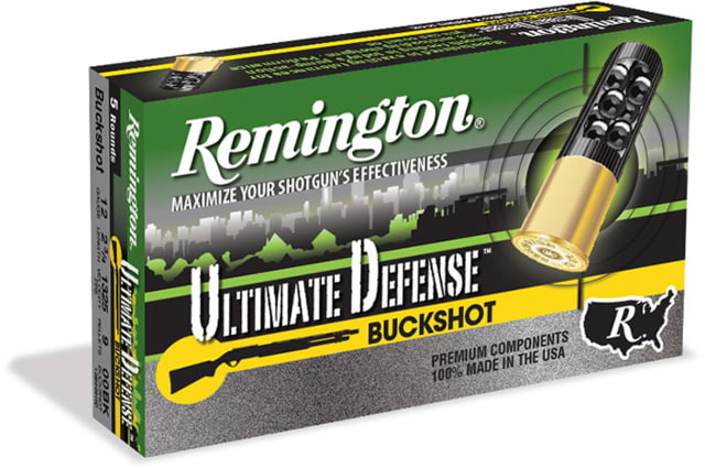 Remington Ultimate Defense Shotshell 12 Gauge 8 Pellet 2.75" Centerfire Shotgun Buckshot Ammunition