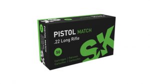 SK Pistol Match .22 Long Rifle 40 grain Lead Round Nose Brass Cased Rimfire Ammunition