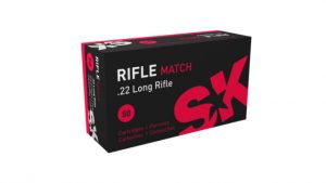 SK Rifle Match .22 Long Rifle 40 grain Lead Round Nose Brass Cased Rimfire Ammunition