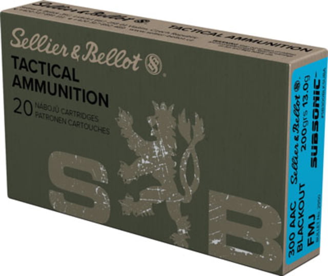 Sellier & Bellot .300 AAC Blackout SubSonic 200 Grain Rifle Ammunition
