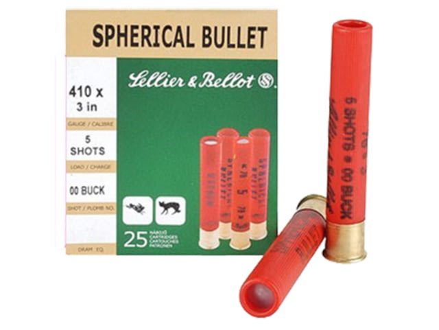 Sellier & Bellot 410 Gauge 3 in 00 Buckshot Centerfire Shotgun Slug Ammo