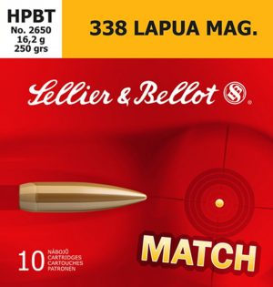Sellier & Bellot SB338LMA Rifle 338 Lapua Mag 250 Gr Hollow Point Boat Tail (HP