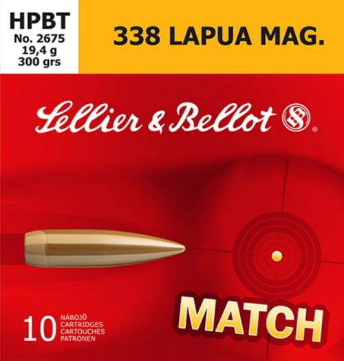 Sellier & Bellot SB338LMB Rifle 338 Lapua Mag 300 Gr Hollow Point Boat Tail (HP