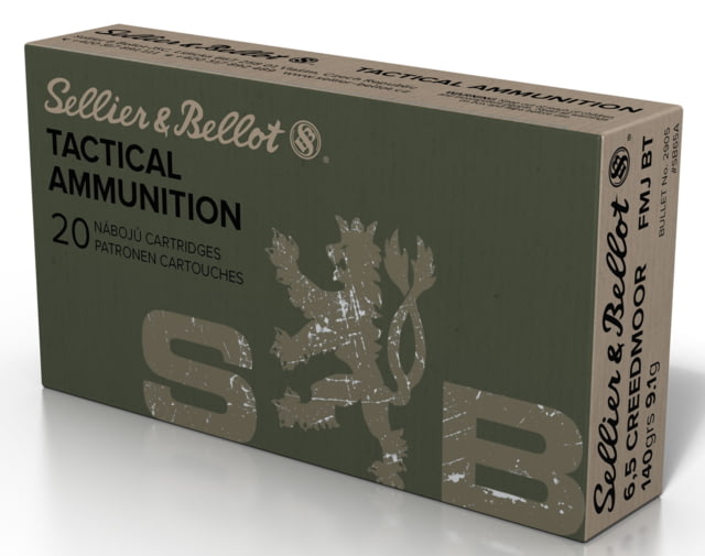 Sellier & Bellot SB65A Rifle 6.5 Creedmoor 140 Gr Full Metal Jacket Boat Tail (