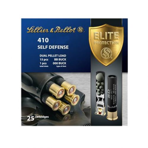 Sellier & Bellot Shotgun 410 Gauge 3" 15 Pellets 000 Buck Shot 25 Bx