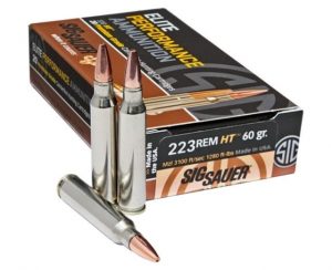Sig Sauer Elite Copper Hunting .223 Remington 60 grain Hunting Tipped Brass Cased Centerfire Rifle Ammunition