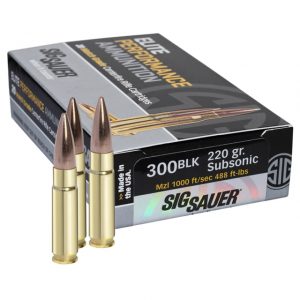 Sig Sauer Elite Match Grade .300 AAC Blackout 220 grain Open Tip Match Brass Cased Centerfire Rifle Ammunition